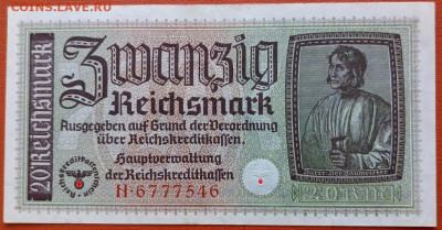 20 марок 1939 Окупация Третий Рейх  до 17.10.2024 в 22-10мск - 20марок_1939_ав___