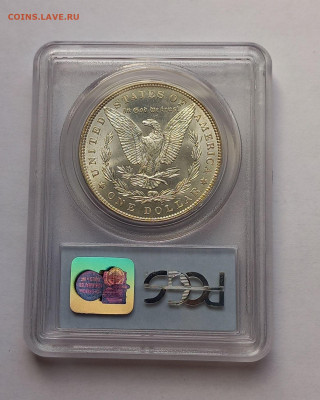 США. 1 доллар Моргана 1886 Р PCGS MS64. Серебро - 8