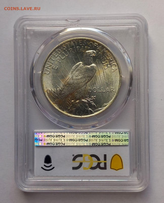 США. 1 доллар Мирный 1922 Р PCGS MS64. Серебро - 7
