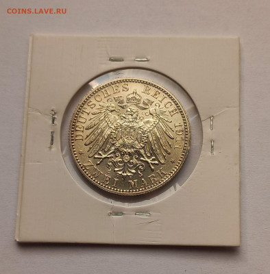 Германия. Бавария. 2 марки 1911 D. Луитпольд. Серебро. UNC. - 8