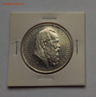 Германия. Бавария. 3 марки 1911 D. Луитпольд. Серебро. UNC. - 4