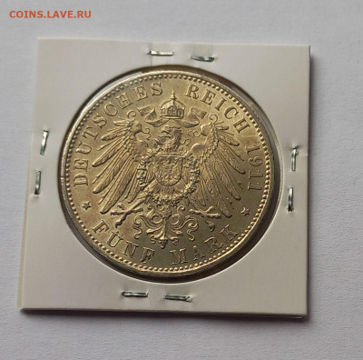 Германия. Бавария. 5 марок 1911 D. Луитпольд. Серебро. - 9
