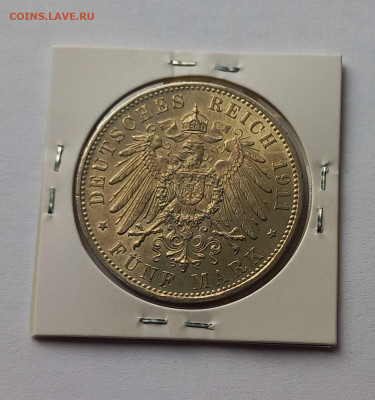Германия. Бавария. 5 марок 1911 D. Луитпольд. Серебро. - 8