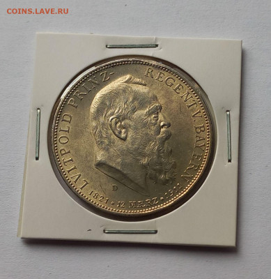 Германия. Бавария. 5 марок 1911 D. Луитпольд. Серебро. - 6