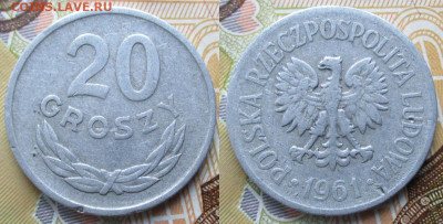 Польша 20 грошей 1961 до 20-10-24 в 22:00 - Польша 20 грошей 1961    230-к153-11844