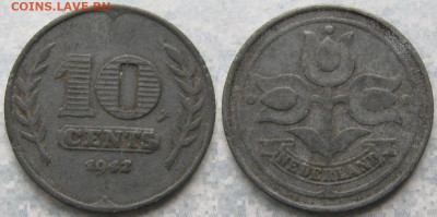 Нидерланды 10 центов 1942 до 21-10-24 в 22:00 - Нидерланды 10 центов 1942     190-к74-11186