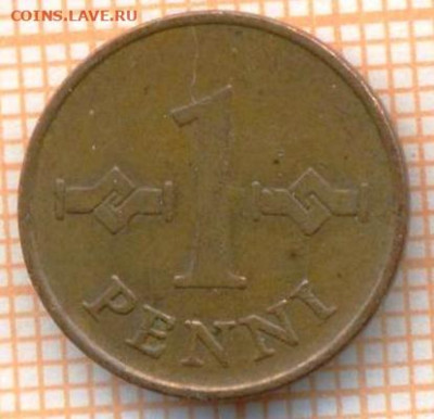 Финляндия 1 пенни 1964 г., до 21.10.2024 г. в 22.00 по Москв - Финляндия 1 пенни 1964 1602а