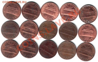 1-центовики США, 29шт, погодовка 1962-2008, "кучкой" - центы3-2