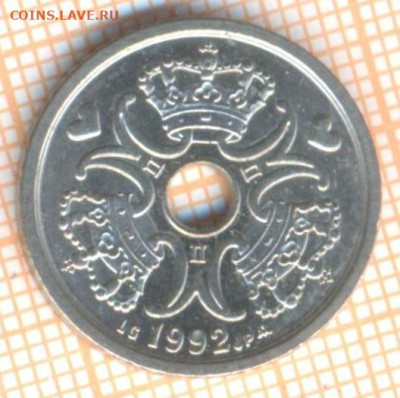 Дания 1 крона 1992 г., до 22.10.2024 г. в 22.00 по Москве - Дания 1 крона 1992 1685