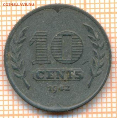 Нидерланды 10 центов 1942 г., до 22.10.2024 г. в 22.00 по Мо - Нидерланды 10 центов 1942 1700
