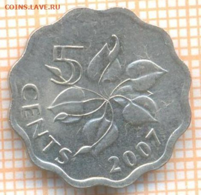 Эсватини(Свазиленд) 5 центов 2007 г., до 22.10.2024 г. в 22. - Эсватини 5 центов 2007 1702