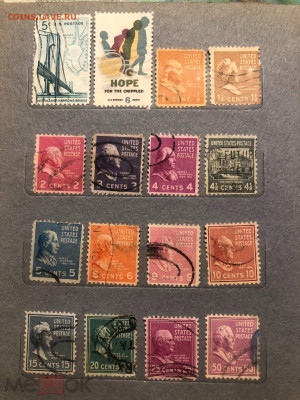 Марки США, кучка с 1 рубля. - 323684342.1
