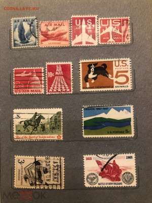 Марки США, кучка с 1 рубля. - 323684342.4