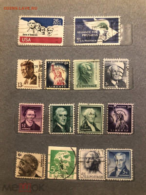 Марки США, кучка с 1 рубля. - 323684342.5