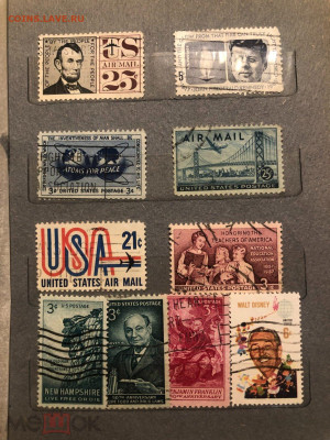 Марки США, кучка с 1 рубля. - 323684342.6