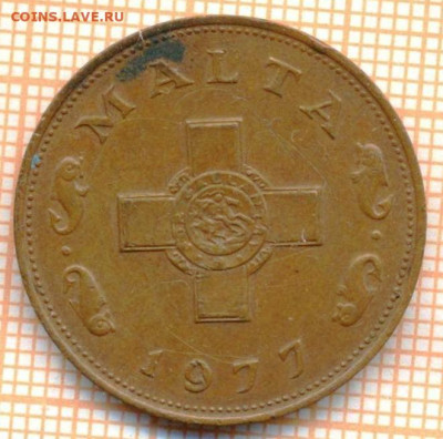 Мальта 1 цент 1977 г., до 23.10.2024 г. в 22.00 по Москве - Мальта 1 цент 1977 1721