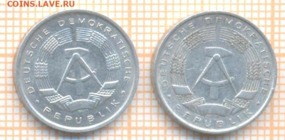 ГДР 1 пф 1962,1977 г., до 23.10.2024 г. в 22.00 по Москве - ГДР 1пф 1962 1977 1205а