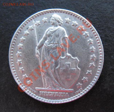 1961 Швейцария, 1 фр, серебро, до 31.01 в 21-00 мск - 61 швейц