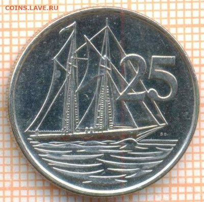Каймановы острова 25 центов 2002 г., до 24.10.2024 г. в 22.0 - Кайманы 25 центов 2002 1573а
