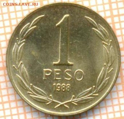 Чили 1 песо 1988 г., до 24.10.2024 г. в 22.00 по Москве - Чили 1 песо 1988 1588