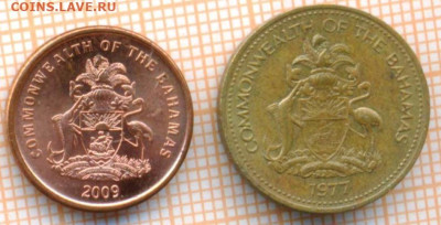 Багамы 1 цент 1977,2009 г., до 25.10.2024 г. в 22.00 по Моск - Багамы 1 цент 1977 2009 1405