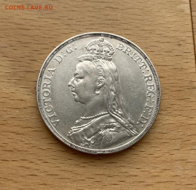 Великобритания 1 крона 1892 Королева Виктория Англия Серебро - velikobritanija_1_krona_1892_koroleva_viktorija_anglija_serebro_shajba_redkaja