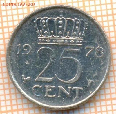 Нидерланды 25 центов 1978 г., до 25.10.2024 г. в 22.00 по Мо - Нидерланды 25 центов 1978 1429