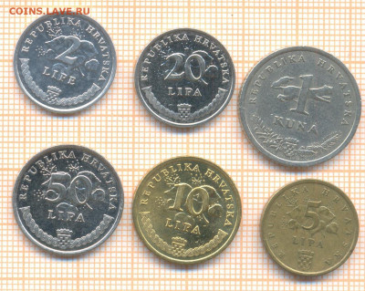 Хорватия 6 монет, до 25.10.2024 г. в 22.00 по Москве - Хорватия 6 монет 1438