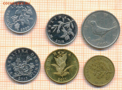 Хорватия 6 монет, до 25.10.2024 г. в 22.00 по Москве - Хорватия 6 монет 1438а