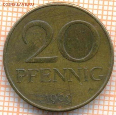 ГДР 20 пф 1969 г., до 25.10.2024 г. в 22.00 по Москве - ГДР 20 пф 1969 1451