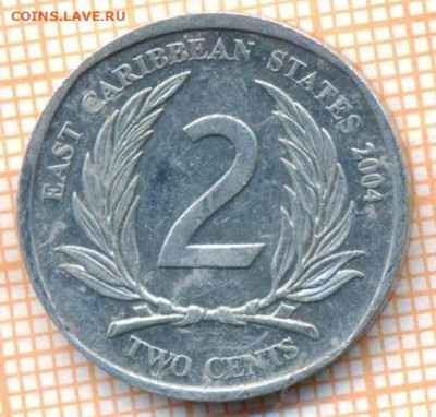 Восточные Карибы 2 цента 2004 г., до 25.10.2024 г. в 22.00 п - Восточные Карибы 2 цента 2004 1460