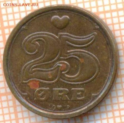 Дания 25 эре 1990 г., до 25.10.2024 г. в 22.00 по Москве - Дания 25 эре 1990 1454а
