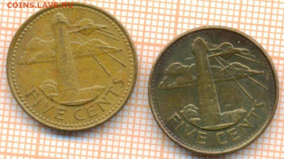 Барбадос 5 центов 1988,2009 г., до 25.10.2024 г. в 22.00 по - Барбадос 5 центов 1988 2009 1470а