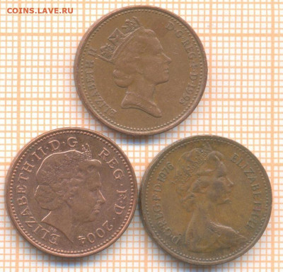 Великобритания 1 пенни 1976,93,2004 г., до 25.10.2024 г. в 2 - Великобритания 1 пнес 3шт 1472