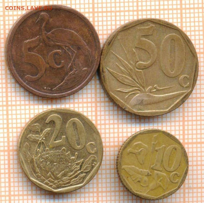 ЮАР 4 монеты, до 26.10.2024 г. в 22.00 по Москве - ЮАР 4 мон 1520