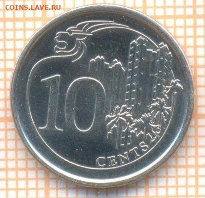 Сингапур 10 центов 2014 г., до 26.10.2024 г. в 22.00 по Моск - Сингапур 10 центов 2014 1545а