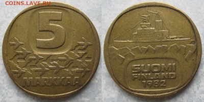 Финляндия 5 марок 1982 К до 26-10-24 в 22:00 - Финляндия 5 марок 1982 K    200-к95-3659