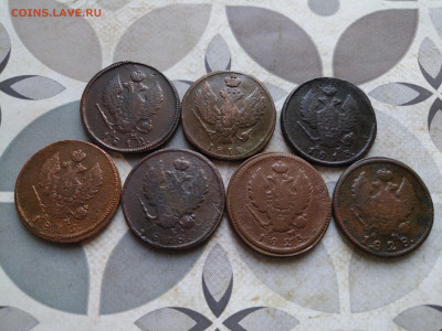 2 копейки 1812-1828 все КМ, 7 штук, без повторов до 24.10.24 - 7дв (4)