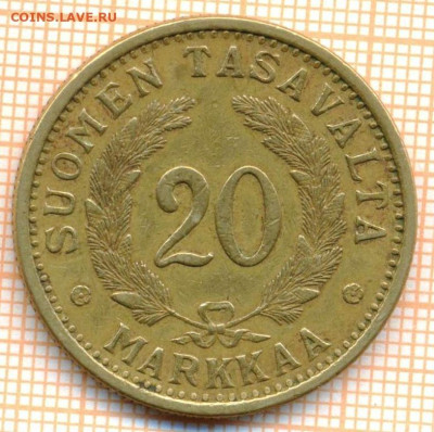 Финляндия 20 марок 1939 г., до 27.10.2024 г. в 22.00 по Моск - Финляндия 20 марок 1939 1724