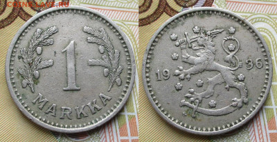 Финляндия 1 марка 1936 до 28-10-24 в 22:00 - Финляндия 1 марка 1936    247-к169-13339