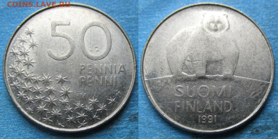 Финляндия 50 пенни 1991 до 28-10-24 в 22:00 - Финляндия 50 пенни 1991 M    12743