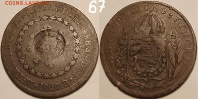 Бразилия, 1827г. Надчек. «80». До 28.10.2024 в 22:00 Мск. - 67