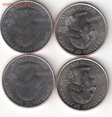 США: Квотеры-штаты Аляска D, Гавайи D,Квотеры-парки 41D,42D - США штаты Аляска,Гавайи,Парки  41,42 А