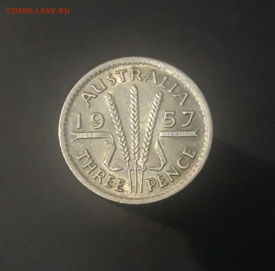 Австралия 3 пенса 1957 года, серебро. До 01.11 - 20240925_210324