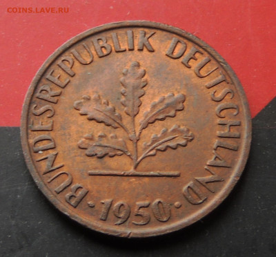 Германия 1 пфенниг 1950 G до 31.10.2024 - Германия 1 пфенниг двор G .JPG