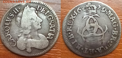 3 пенса, Англия, 1679 до 01.11.24 - 3 пенса 1679