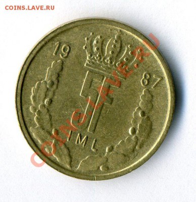 Люксембург 5 франков 1987  до    5.02.12 в 22-30 - 123 (2)