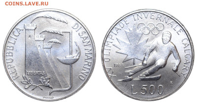 Сан-Марино. 500 лир 1988 г. Олимпиада. До 06.11.24. - Р2367