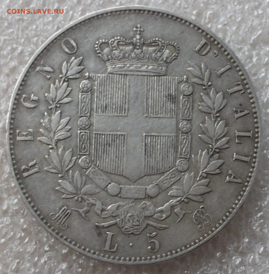 Италия 5 лир 1874 год. - 008.JPG