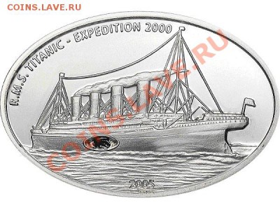Монеты с Корабликами - Титаник Палау 2005